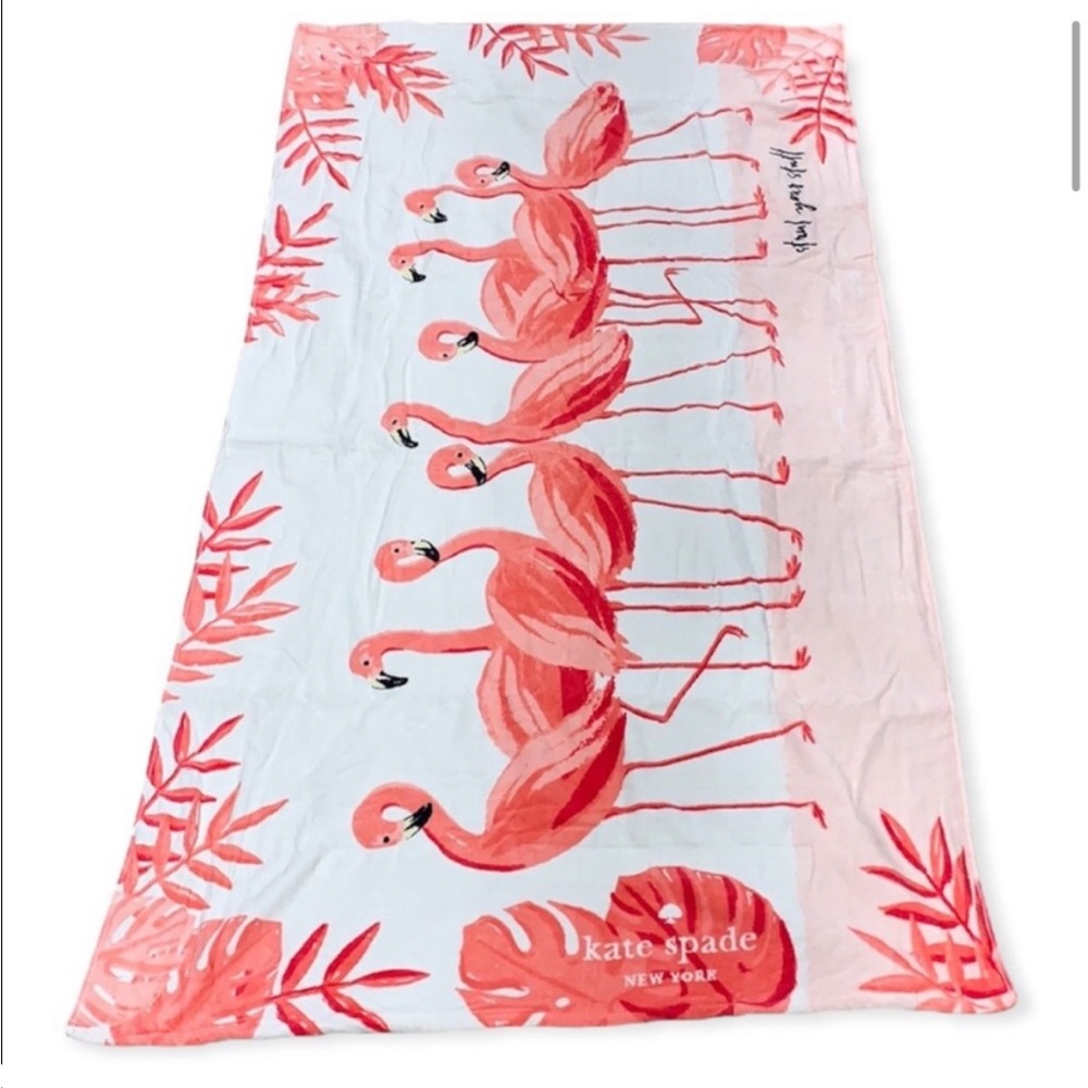 Kate Spade Pink Flamingo Oversized Beach Towel